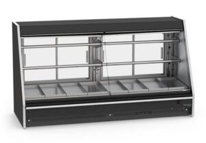 Nacional Frio Angular Glass Tall Refrigerated Meat Display - EVAVEHAP